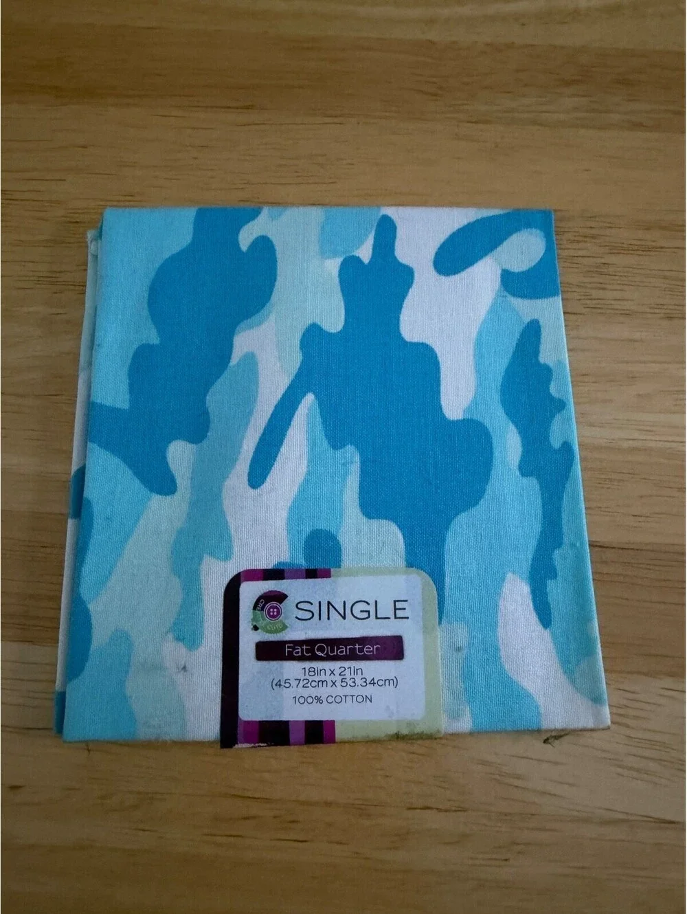 Fabric Editions Aqua Camo Fat Quarter 18in x 21in Fabric
